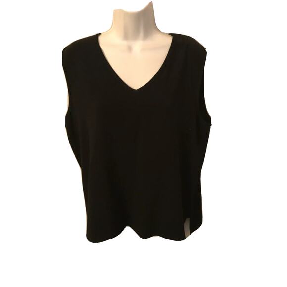 EUC Blanque womens black womens size 2 cami top v-neck sleeveless - Picture 1 of 6